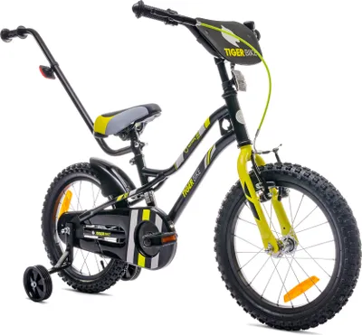 Produktbild von Sun Baby Tiger Bike Kinderfahrrad Jungen Fahrrad Stützräder 12 14 16 Zoll ab 2-6 Jahre BMX Kinder Fahrrad (16 Zoll, Grün)