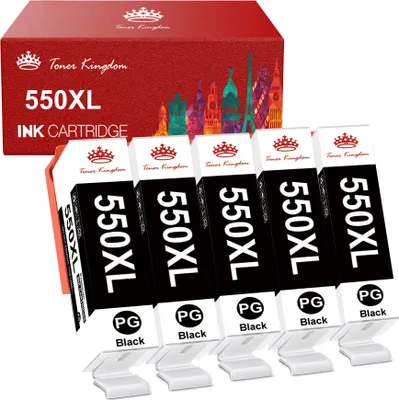Produktbild von 5pk Schwarz PGI-550XL CLI-551XL Tintenpatrone für Canon 550xl PIXMA IP7250 IP8700 IX6850 MX720 MX925 MG5450 MG5500 MG6300 MG6450 MG6600
