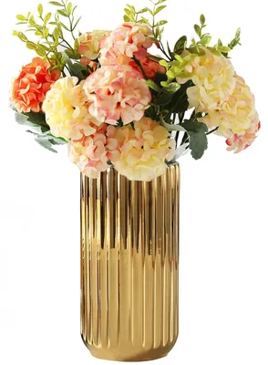 Keramikvase, skandinavisch, 7 Zoll, Gold, 1 Stück