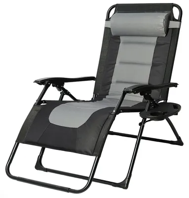 Produktbild von Ergonomischer Liegestuhl - Klappbar - Verstellbar - Kopfkissen - Becherhalter - Bis 200 kg