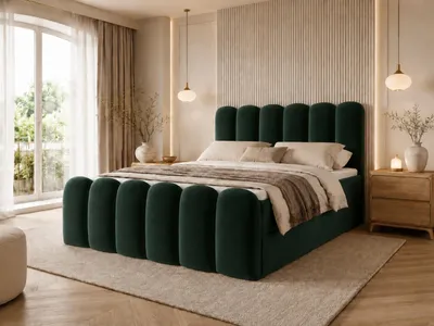 Produktbild von Emlar Boxspringbett CUDDLE 140x200 - Komplett-Set mit Matratze und Topper - Polsterbett mit Bettkästen - Boxspringbett Grün (Magic Velvet 2292)