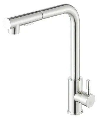 Immagine prodotto di Miscelatore per cucina, rubinetto per lavello - Miscelatore da cucina estraibile - Miscelatore monocomando con acqua calda/fredda - Doccetta con 2 getti - Rotazione a 360° - Ottone con finitura nichel spazzolato