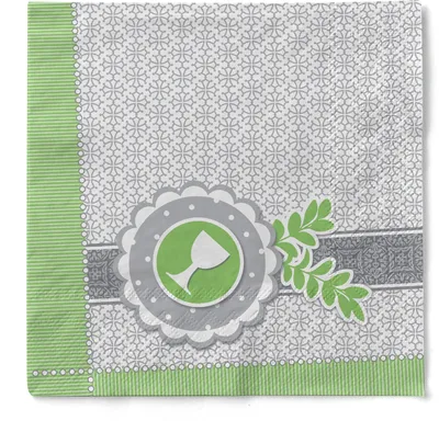 Produktbild von Sovie HORECA Serviette Kelch-Taube in Grün aus Tissue 33 x 33 cm, 3-lagig, 100 Stück - Taufe Kommunion/Konfirmation
