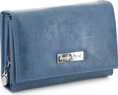 Produktbild von Damen Geldbörse viele Fächer, Damen Portemonnaie aus Kunstleder, Geldbeutel für Frauen (Blau)