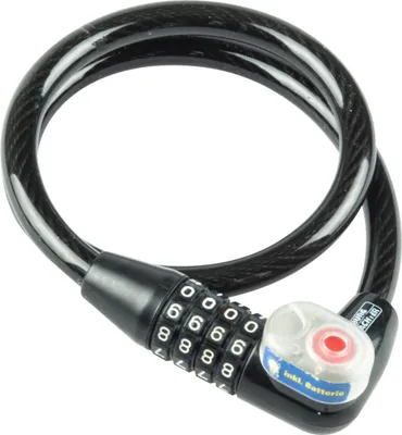 Produktbild von BURG-WÄCHTER Kabel-Fahrradschloss mit Licht 230 65 L 650 mm schwarz
