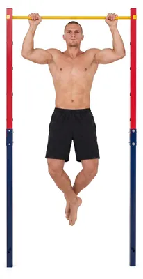 Obrázok produktu pre COSTWAY, gymnastická tyč, samostatná, nastaviteľná výška 80-172 cm, oceľová posilovacia stanica s nosnosťou do 330 kg, hrazda na cvičenie pre deti a dospelých, červená