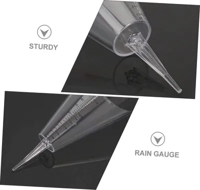 Regenmesser Set - Messbecher - Niederschlag Messen - Deutliche Skala - 2 Stück - Transparent