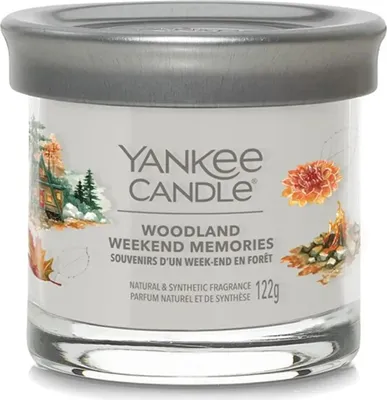 Obrázok produktu pre Yankee Candle Woodland weekend memories, Kolo, Biela, Jantár, Bergamot, Kokos, Jazmín, Moss, Oranžová, Hruška, Santalové drevo, Vanilka, 30 h, 1 kusov