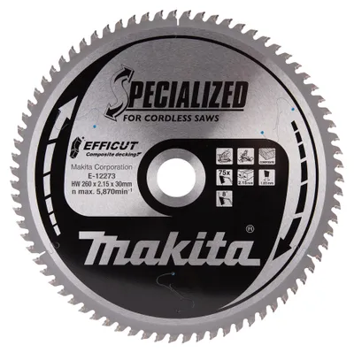 Immagine prodotto di Makita E-12273 Lama circolare Efficut TCT 260 x 30 mm 75 denti 2,15 mm legno