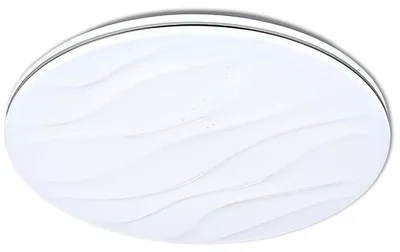 Zdjęcie produktu dla Plafon LED okrągły z pilotem DESERT biały chromowany 72W Odcienie bieli 8000lm tworzywo sztuczne wym:6,5x48x48cm IP44 Polux