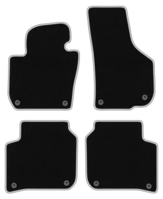 Obrázek produktu pro Velurové autokoberce pro: Skoda Superb II 2008-2015 (sedan/kombi) – sada 4 ks, černo-stříbrné, na míru – Wielganizator CARLUX