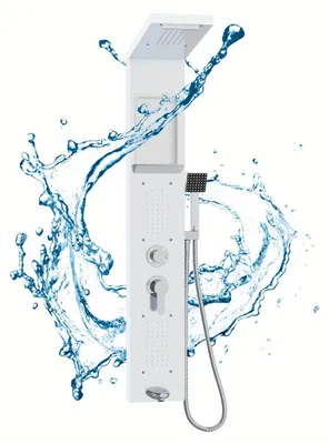 Produktbild von Duschpaneel - Duschsäule - Duschsystem - Regendusche - Duschabtrennung - Edelstahl - 5 Duschstufen
