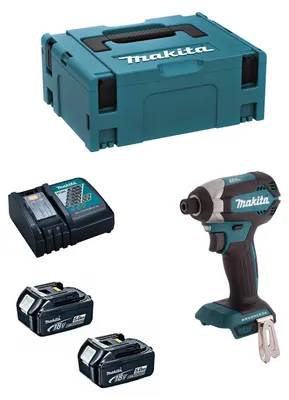 Imagen del producto de Atornillador de Impacto MAKITA DTD153RTJ (2 x 5,0 Ah + DC18RC + MAKPAC 2)
