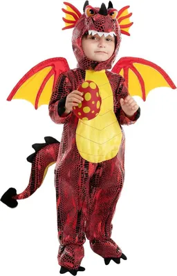 Produktbild von Kinder Drache Halloween Kostüm Rot Small (5-7