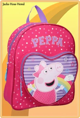 Produktbild von Rucksack Peppa Pig Herz Peppa Wutz Regenbogen Pink Schwein Gr. 30x25x8 cm