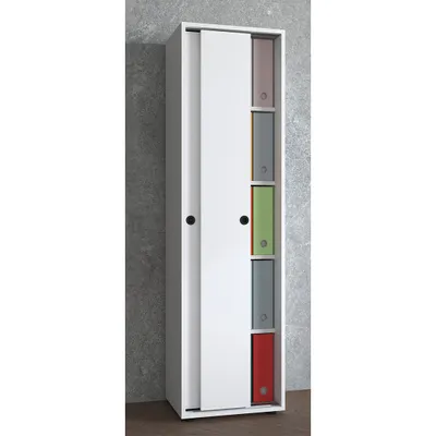 Produktbild von VCM Büroschrank mit 5 Fächern | moderner Aktenschrank mit Schiebetüren | Maße ca. H. 168 x B. 49 x T. 38 cm – Ulas 5-Fach