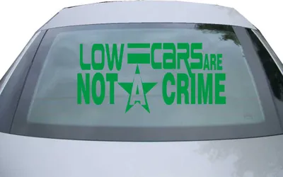 Produktbild von Indigos UG - Aufkleber Heckscheibe & Motorklappe DE6226 - grün - 600x285 mm - low cars are not a crime - Auto Scheiben Fenster Heckklappe Tuning Racing JDM - Die cut