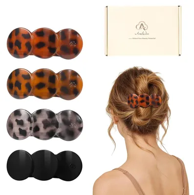 Produktbild von Haarclips, Schildpattmuster, 4 Stück, für Yoga