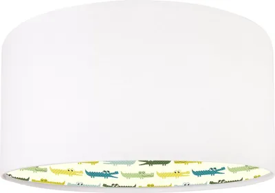 Immagine prodotto di Lampada per bambini in tessuto coccodrillo bianco colorato Ø40cm lampada per cameretta bambini lampada a sospensione ragazzi ragazze