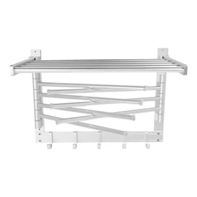 Obrázek produktu pro 40cm hliníkový věšák na ručníky s pohyblivým sedmiramenným držákem stříbrný