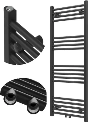 Immagine prodotto di Radiatore da bagno Granitan | Raven - 120x50 cm - Nero - Moderno - Funzionale - Facile installazione