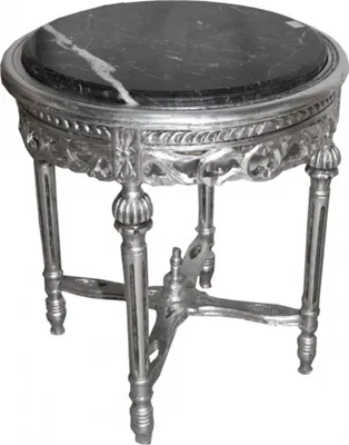 Immagine prodotto di Tavolino barocco rotondo in argento ModY14 53 x 47 cm stile antico