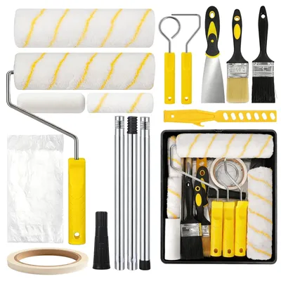 Immagine prodotto di Set di rulli per pittura con asta telescopica e accessori, 20 pezzi