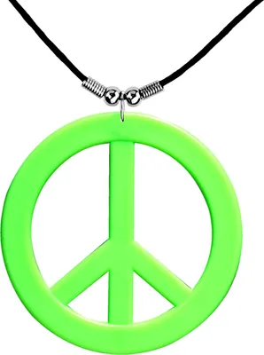 Produktbild von Hippie Halskette "Peace" | Neon Grün