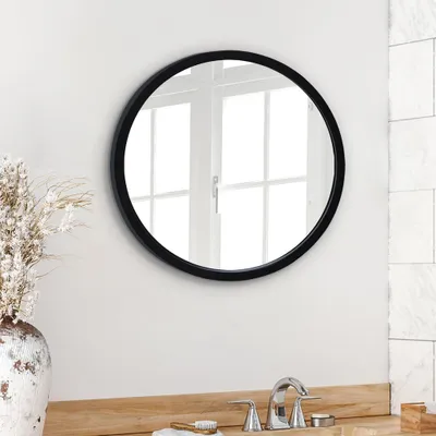 Immagine prodotto di Specchio rotondo da 51 cm, nero con cornice