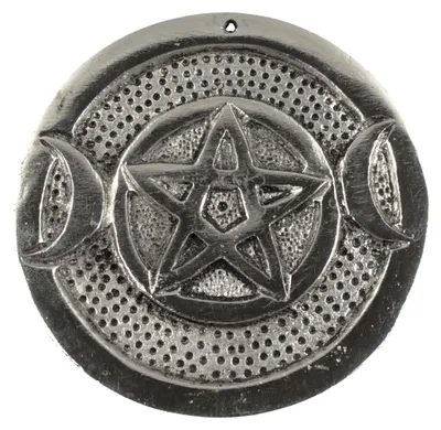 Produktbild von Räucherstäbchenhalter Pentagramm Metall silber Räucherkegelhalter