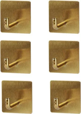 Image de Lot de 6 porte-serviettes en acier inoxydable autocollants