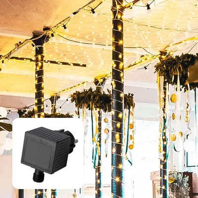 LED-Lichtnetz 3x3 m, 200 warmweiße LEDs, IP44, für Außen