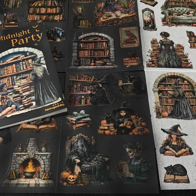 Produktbild von Gothic Scrapbook Sticker Set, 20 Bogen, für Junk Journal