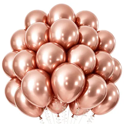 Productafbeelding van Ballonketting in rosé goud, 100 stuks, 10 inch, metallic latex ballonnen set voor feestdecoratie