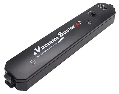 Vakuumierer, automatisch, mit 10 Beuteln, schwarz