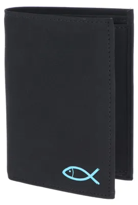 Zdjęcie produktu dla oxmox Geldbörse New Cryptan RFID Protect Kombibörse Freedom Fish Print Cyan Black schwarz