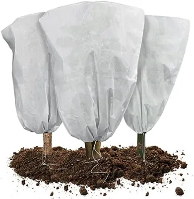 Produktbild von PromoHome® Set von 3 Pflanzen-Winterschutzhüllen - Frostschutz mit Kordelzug, 80 x 100 cm, Weiß