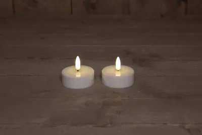 Productafbeelding van B.O.T. 2 Pcs Jumbo Led Tealight 3D Wick 6X4.5 cm On6-18H Anna's Collection