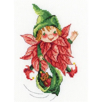 Produktbild von RTO Kreuzstich-Stickset "Weihnachtselfe" C271, 11x18 cm