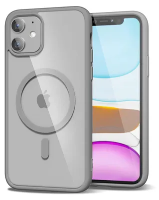 Produktbild von Magnetisch Hülle für iPhone 11, Kompatibel mit MagSafe, Transparent Acryl Stoßfeste Handyhülle Grau