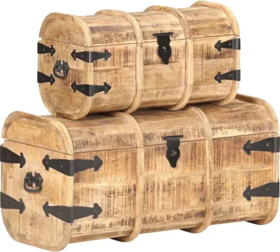 Obrázek produktu pro Úložné truhly 2 ks masivní mangovníkové dřevo