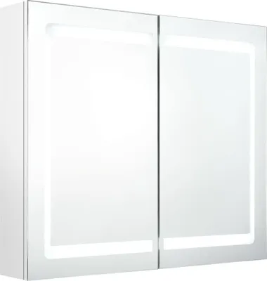 Produktbild von vidaXL LED-Spiegelschrank fürs Bad Glänzend Weiß 80x12x68 cm