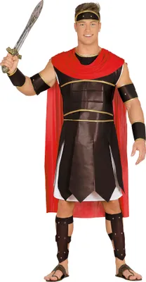 Produktbild von Römer Gladiator Antike Kostüm Kapitän Held Krieger Caesar Herrscher Tunika Karneval Fasching Historisch Machtvoll Legionär Römisches Reich, Größe: 52 - 54 (L) Farbe: Braun