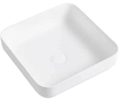 Obrázek produktu pro CERANO - Umyvadlo z litého mramoru Viva - na desku - bílá matná - 40x40 cm