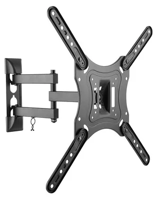 Image de Support TV universel, LCD/LED, bras réglable à double articulation, 23-55 pouces, Noir
