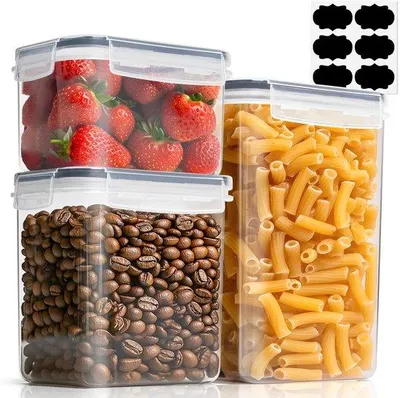 Image de Lot de 3 récipients hermétiques, 0,8-2 l, pour la cuisine et les aliments