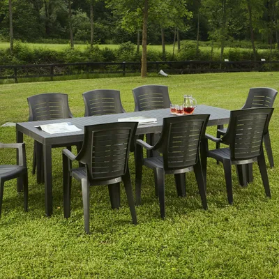 Produktbild von Gartentisch Dmica, Rechteckiger ausziehbarer Esstisch, ausziehbarer Gartentisch, 100 %  Italy, 150x90h72 cm, Anthrazit