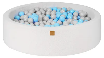 Image de Piscine à balles blanche avec balles Bleu clair / Gris