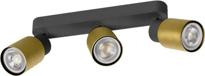 Produktbild von SLV PURI 2.0 Tube, Wand- und Deckenaufbauleuchte, long, 3 x max. 6W GU10, schwarz / gold 1008321