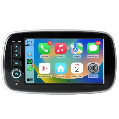 Immagine prodotto di Autoradio Android 15 da 8 pollici Hexinex, compatibile con Mercedes-Benz Smart Fortwo/Forfour 453 (2014–2022), con GPS, navigatore, Wi-Fi, Bluetooth, controllo al volante (SWC), radio FM, RDS e processore DSP, con 2GB di RAM e 64GB di memoria